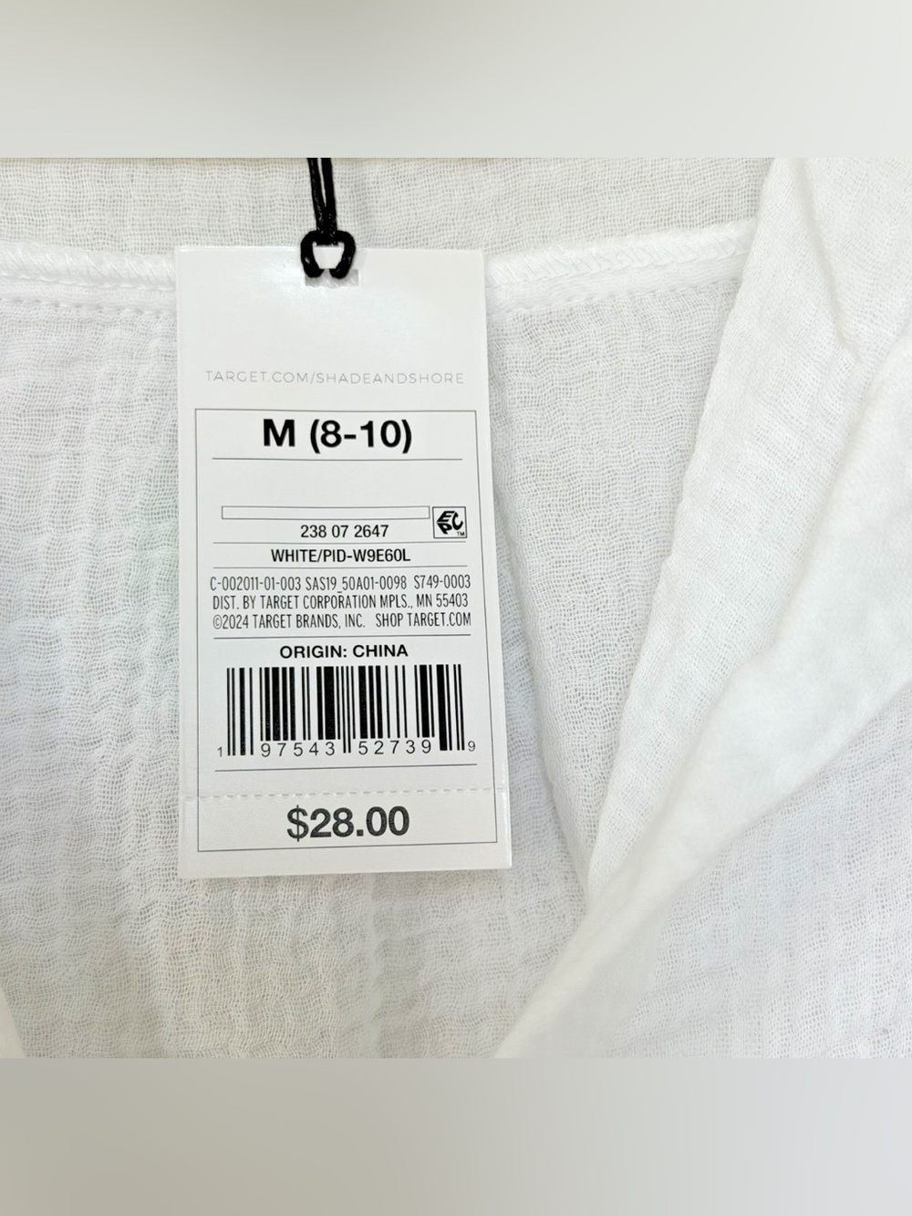 Shade & Shore Womens Gauze Cover Up Shirt Dress Size Medium White Sheer Long NWT - Picture 6 of 10